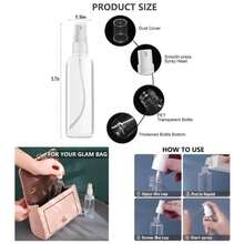 4 Pack 3.4 Oz 100ml Small Spray Bottles, TSA Approved Travel Bottles Toiletries With Labels - Fine Mist, Refillable, Reusable, Leak Proof