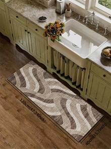1 件装硅胶厨房垫，抽象波浪图案。这款厨房垫采用棕色、灰色和白色为主色调，深浅不一的色彩交织出起伏跌宕的波浪形，赋予空间动感和韵律，为厨房增添柔和而充满活力的气息。这款奢华时尚的厨房垫提供缓冲和缓解疲劳的功能。圣诞装饰厨房地毯 - 彩色 - 查看 6