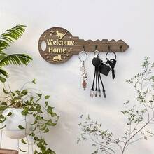 1 个复古木质钥匙形钥匙挂钩，墙壁装饰挂钩 - 欢迎回家 - 包包和衣服挂钩，房间和宿舍墙壁挂钩，万圣节、感恩节和圣诞节装饰 - 彩色 - 查看 8