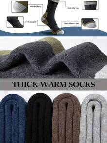 5 Paar Herren Dicke Thermalsocken, warme thermisch gefütterte Socken geeignet für Outdoor-Aktivitäten wie Wandern, Skifahren im Herbst/Winter, kuschelige Socken