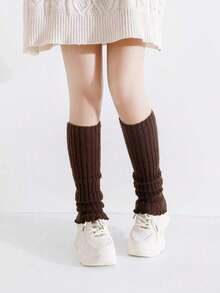 1/5/10 Pairs Girls All-Match Leg Warmer Socks For 4-12 Years, Christmas Girls Socks,New Year Socks,Fashionable And Comfortable, Suitable For Jk Styles, For Autumn/Winter Daily Wear, Candy Colors, Black&White, For A Gift