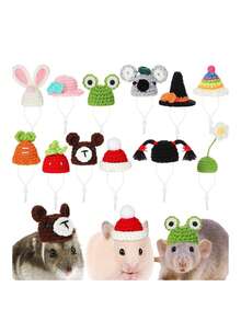 قبعة صغيرة مصنوعة من الأكريليك لحيوانات الهامستر، قبعة قش عيد الميلاد قابلة للتعديل لحيوانات الهامستر، اكسسوارات تنكرية للببغاوات وخنازير غينيا