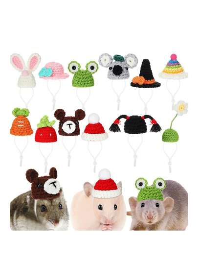 قبعة صغيرة مصنوعة من الأكريليك لحيوانات الهامستر، قبعة قش عيد الميلاد قابلة للتعديل لحيوانات الهامستر، اكسسوارات تنكرية للببغاوات وخنازير غينيا