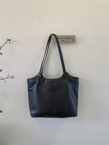 Home Commuter Tote Bag 2025 High-Capacity Fashion Shoulder Bag Waxed Leather Retro Portable Shopping Bag[Random Color And Style For Shipment]