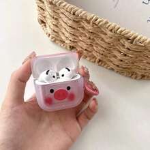 1 pieza Funda protectora suave con diseño de cerdo rosa salpicado de dibujos animados