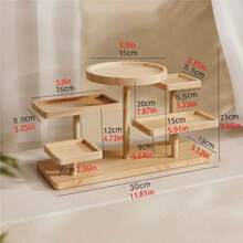 1pc Wooden Display Shelf, Home Decor Rack For Potted Plants, Figurines, Toys, Perfume, Jewelry - لون الخشب - مشاهدة 2