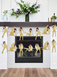 个性化新娘 - 婚礼装饰单身派对定制横幅 - 趣味订婚派对新娘。定制脸部照片新娘头纱横幅，个性化脸部生日横幅，适合单身派对的脸部舞者新娘头纱舞者横幅，新娘头纱装饰，新娘横幅，新娘扭臀舞横幅，伴娘礼物，趣味新娘礼物，生日派对横幅，个性化礼物，节日装饰，派对热门 - 彩色 - 查看 5