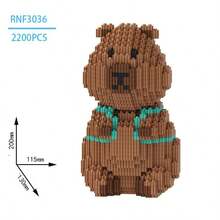 3000 块水豚河豚积木玩具 - 具有挑战性的拼图组装与互锁夹 - 创意手工 DIY 积木 - 3D 模型 - 圣诞礼物 - 万圣节礼物 - 彩色 - 查看 12