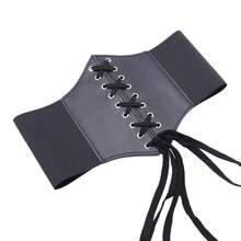 黑色束腰带，松紧腰带，简约设计，适合日常穿着万圣节服装 - 黑色 - 查看 4