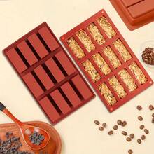2pcs Non Stick Silicone Chocolate Mold Granola Bar Mold Candy Bar Mold For Baking Chocolate Energy Bars Protein Nutrition Cereal Bars Cheesecake