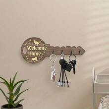 1 个复古木质钥匙形钥匙挂钩，墙壁装饰挂钩 - 欢迎回家 - 包包和衣服挂钩，房间和宿舍墙壁挂钩，万圣节、感恩节和圣诞节装饰 - 彩色 - 查看 5
