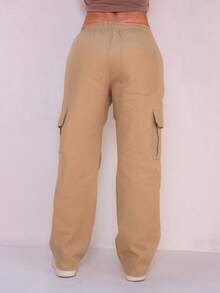 Women Pants - 卡其色 - 查看 6