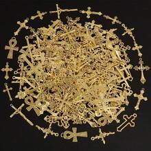 10pcs/20pcs/50pcs Retro Charms For Jewelry Making, Multiple Alloy Material Bright Gold And KC Gold Cross Mixed Pendants,Can Be Used To Make Necklaces, Bracelets, Keychain Pendants, Multiple Random Mixed Shipments - M552 - View 14
