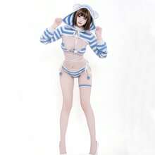 SENMHS Reverse Bunny Sexy PU Leather All Season - Dg10 Blue - View 3