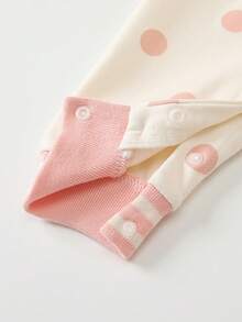 Baby Girl Polka Dot Rabbit 1st Birthday Outfit, Infant Jumpsuit, Spring/Autumn - Pink - View 6