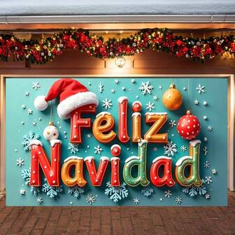 1 Feliz Navidad" Large Mexican Christmas Door Flag - Holiday Snowflake And Ornament Design, Polyester, Indoor/Outdoor Holiday Decor, Perfect For All Seasons, Multiple Sizes Available, Christmas Decorations