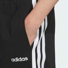 Adidas Casual Versatile Loose 3-Stripes Straight Breathable Zip-Up Ankle Cuff Sports Pants, Unisex CY KA8348 - Black - View 3