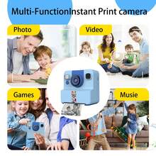 1pc Kids Camera Instant Print, Print Paper, 2.4" Screen Instant Camera For Kids Ages 6-12,1080P, 180°Flip Lens,32GB Card- Christmas Birthday Present For Boys & Girls