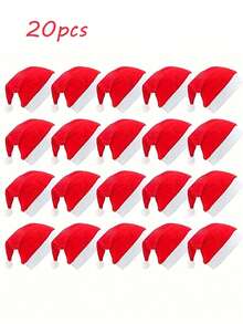30pcs/20pcs/10pcs/5pcs Holiday Parent-Child Christmas Hat Set - Red Santa Hat For Teens And Kids, Party Decorations And Christmas Holiday Gifts Soft Polyester, Non-Stretch Fabric