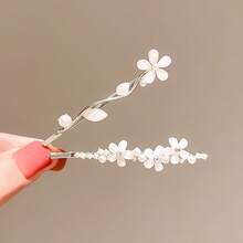 Flower Hair Accessories Sweet Hair Clips For Women Seamless Side Bobby Pins Bangs Clips Internet Celebrity Hairpins - ngọc trai - Xem 3