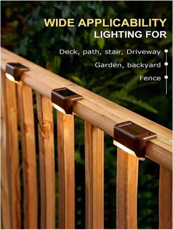 32/24/4 PCS, Outdoor Step Lights, Outdoor Solar Deck Lights, Solar Step Lights, Waterproof LED Solar Lights, Suitable For Outdoor Stairs, Steps, Fences, Yards, Patios, Railings, Gardens And Pathways, Suitable For Christmas, Halloween, And Thanksgiving Decorations