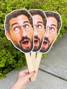 Personalized Face (1/3/5/10 Pieces) | Suitable For Bachelor Party Favors, Wedding Photo Props, Groom Face Decorations, Reusable Fan Prop, Fun Party Fan, Wedding Photo Accessory, Birthday Party Decoration, Mother's Day Gift, Unique Gift - Multicolor - View 5