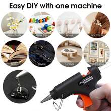 20瓦热熔胶枪套装，包含40根胶棒，快速预热，迷你热熔胶枪套装，适用于手工DIY和快速家居维修，黑色 - 英規插(220-240V) - 查看 10