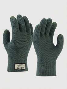 1 Đôi Găng tay cảm ứng dệt kim lót nhiệt dành cho nam, có sẵn màu đen, cà phê và xanh bạc hà, ấm áp và dày, thời trang đa năng, thích hợp khi lái xe, hoạt động ngoài trời vào mùa đông - Nhiều màu - Xem 13