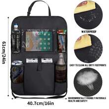 Organizador para asiento trasero de coche, caja de almacenamiento para asiento trasero, bolsa de almacenamiento para coche, protector de asiento a prueba de patadas, impermeable, bolsa de almacenamiento de juguetes, caja de almacenamiento para coche, bolsa de malla de poliéster 600D