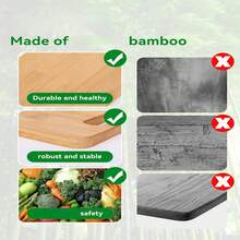3pcs Extra Large Kitchen Bamboo Cutting Board Set, Heavy Duty Cutting Board With Juice Grooves, Bamboo Cutting Board Set For Meat, Vegetables, Fruits. Gift For Mother'S Day. Father'S Day. Father Gift. Family And Friends. Essential Kitchen Tools. - Maroon - View 9
