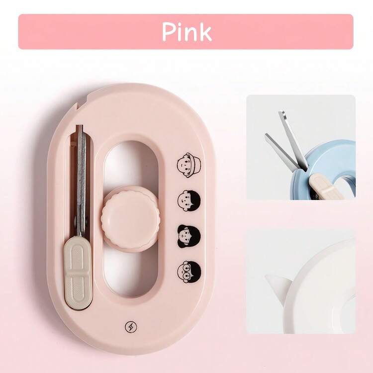 1pc Portable Scissors, Mini Finger Spinner Type 2-In-1 Utility Knife, Magnetic Blade Cutter - Envelope Knife - Scissors, Perfect For Home And Office Use, Easily Cut, Cardboards, Express Boxes And DIY Crafts, A Great Gift For Friends - Multicolor - View 13