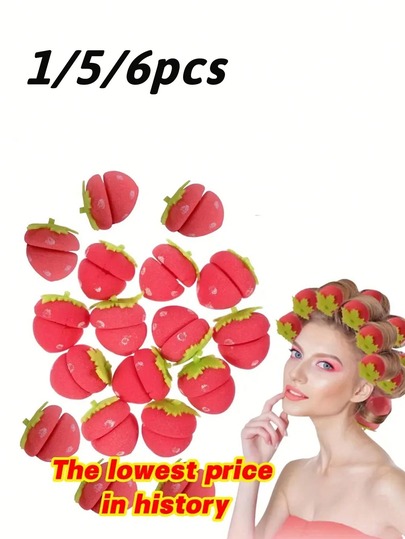 Rizadores sin calor, rizadores sin calor con forma de fresa, rizadores sin calor con forma de fresa de platino suave | Sin calor, rizos para dormir, suave para el cabello, ideal para uso nocturno | Accesorio de cabello juguetón, rizadores de espuma con forma de fresa con tecnología sin calor, rizadores sin calor para cabello rizado, rizadores sin calor con diseño de fresa para un aspecto natural y textura suavizante, cabello rizado, rodillos para el cabello, rizador de cabello, rizos sin calor, rizos sin calor, rizadores de cabello, rodillos, rizo de cabello, rodillos para el cabello, herramientas para cabello rizado, rodillos para el cabello, rodillo para el cabello, difusor de rizos, cabello, viaje, productos para el cabello, herramientas para el cabello, cosas para el cabello, barbero, accesorios de barbero, barbería, equipo de peluquería