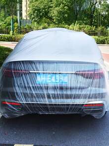 Clear Plastic Car Cover | Disposable Transparent All-Weather Pe Film Car Protector For Rain, Snow, Dust, Uv Protection | Universal Fit For Sedans, Suvs, Trucks, Vehicles | Outdoor Indoor Use, Short-Term Parking, Storage, Dust Shield, Emergency Storm Cover, Car Wash Drying, Dealership Lot Protection | Waterproof, Lightweight, Tear-Resistant - Multicolor - View 7