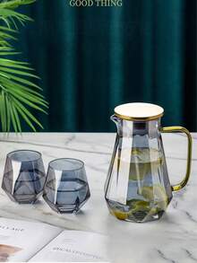 1pc Colorful Diamond-Shaped Creative High-End Glass Cup, High Borosilicate Heat-Resistant Glass - Multicolor - View 1