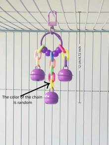 1 szt. akrylowa zabawka dzwonek dla papugi, zawieszka do klatki dla ptaków, zabawka dzwonek do gryzienia ptaków, uspokajająca zabawka dzwonek, dekoracyjna zawieszka do klatki dla ptaków, artykuły dla ptaków