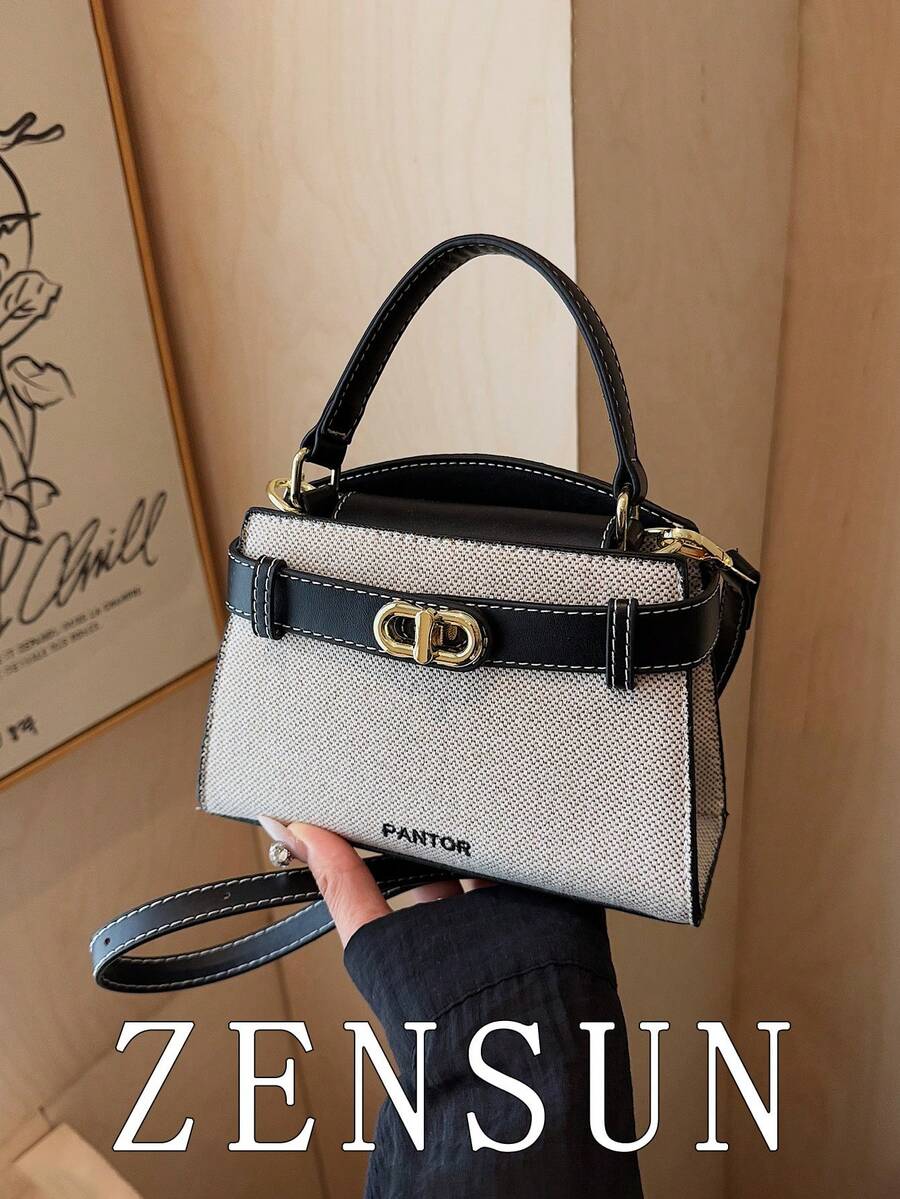 New Autumn And Winter Simple Contrast Color Design Women's Handbag, Simple And Fashionable Versatile Classic Style Shoulder Bag, Modern Style Adjustable Shoulder Strap Design Crossbody Bag