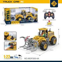 Vehículo de ingeniería de control remoto de siete vías 2.4G 1:22 con luz de pulverización y demostración con un solo botón - Amarillo - Ver 2