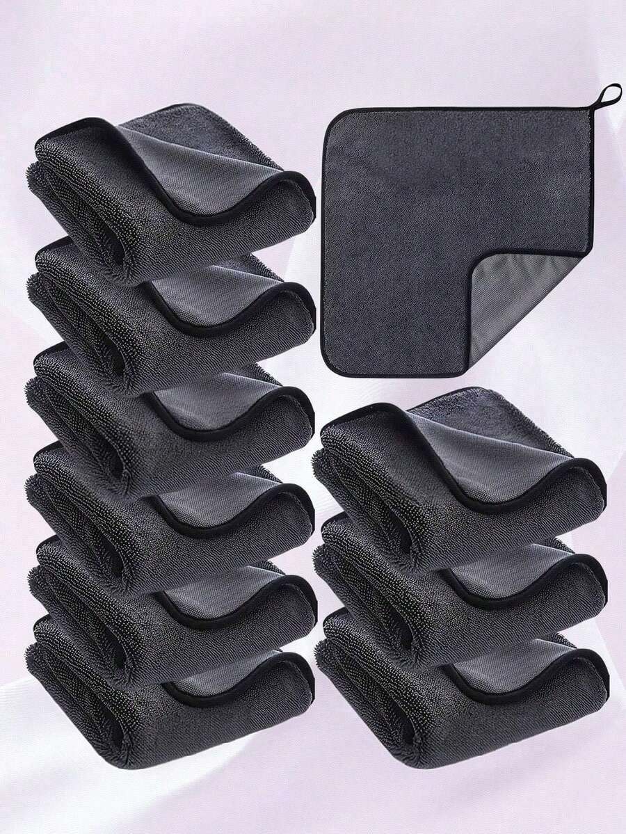 1pc/2pcs/3pcs/6pcs/9pcs/12pcs New Bestselling Double-Layer Thickened Braided Car Wash Towel, Absorbent Microfiber Cloth, No Trace Left - Multicolor - View 1