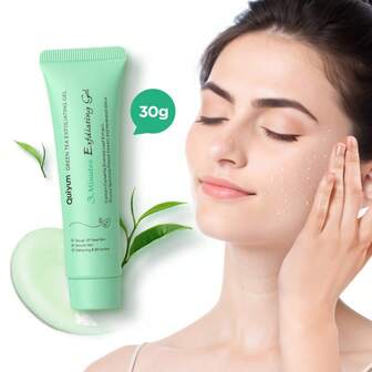 1 件装健康清洁 QUIYUM 绿茶去角质凝胶，30 克保湿亮肤凝胶亮肤保湿面部乳液，适合女性、妈妈、妻子、姐妹、青少年、女朋友，适合所有肤质