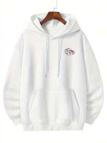 Muscle Car Graphic Tee ,Hoodie,Men's Double-Sided Printed Casual And Comfortable Hoodie, Casual And Versatile Coat In Autumn And Winter(1 PC) - 白色 - 查看 4