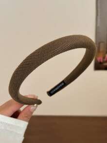 1pc Women Plain Color Knitted Wide Slip-Resistant Padded Headband, Vintage Elegant Retro Fashion Headpiece Suitable For Daily, Party And Outdoor Wear,Hairband,Hair Hoop,Hair Accessories Headbands