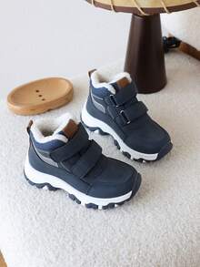 1 Paar Kinder Thermisch gefütterte rutschfeste und strapazierfähige Outdoor Sportschuhe, geeignet für Herbst/Winter
