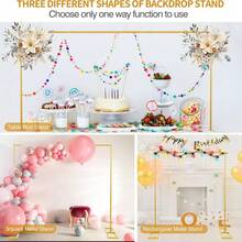 1 Set 300cm*300cm Gold Square Wedding Decoration Frame, Round Tube Square Base Combination Iron Art Sturdy Support Stand, Suitable For Wedding Floral Decor, Balloon Decor, Valentine's Day, Birthday Celebration, Graduation Party Decoration