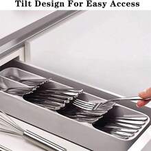 1pc Kitchen Split Knife And Fork Spoon Storage Box Tableware Storage Organizer Drawer Storage Box, Used For Home/Kitchen/Hotel Restaurant Drawers, Dining Tables, Banquets, Dinners, Events Holidays And Other Dining Spoon Fork Chopsticks And Other Storage - Multicolor - View 7