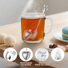 100/200件套婚礼回礼套装 - 婚礼宾客回礼 - 婚礼纪念品 | 内含心形茶漏、迷你茶匙、感谢卡、透明纱袋 | 适用于婚礼、生日、派对、圣诞节、周年纪念、乔迁之喜、毕业典礼 | 婚礼派对用品 | 新娘送礼会回礼 | 宾客礼物 - 婚禮禮品套裝 - 查看 5