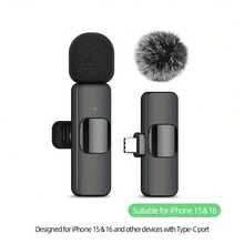 [2 kabellose Ansteckmikrofone] 2 professionelle kabellose Ansteckmikrofone | mit Geräuschunterdrückung, Windschutz, ideal für Interviews, Videos und Podcasts aufnehmen, [Kabelloses Lavalier-Mikrofon] Kabelloses Lavalier-Mikrofonsystem | 1-Tasten-Aufnahme, Ansteckdesign, Allrichtungsmikrofon, USB-C-Anschluss, USB-aufladbarer Lithium-Polymer-Akku, Plug-and-Play-Kompatibilität für Streaming - Schwarz - Übersicht 11