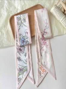 1 Stück Damen Blumen Seidentuch, neuer chinesischer Stil Muster Haarband, lässig elegant für den Alltag, vielseitiges Geschenkzubehör für Frauen (die einheitliche Farbcodierung ist zufällig), Winterhaarband Frauen Bandanas