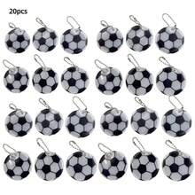 10 piezas Etiquetas de llavero de fútbol reflectantes por ambos lados | Colgante de llavero de mini fútbol, resistente al agua y duradero - Adecuado para mochilas, bicicletas, caminar y correr, perfecto para ocasiones festivas - Multicolor - Ver 7