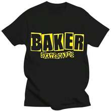 Baker Skateboards Brand Logo Black Yellow Women's Short Sleeve T-Shirt - 黑色 - 查看 1