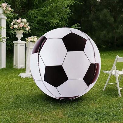 1 pieza Balón de fútbol grande de 60"50"32" - Globo de aluminio de 4D para decoración de fiestas, cumpleaños, baby shower, fiestas deportivas, Copa Mundial, eventos temáticos, celebraciones de la Copa Mundial | Globo de helio gigante de aluminio